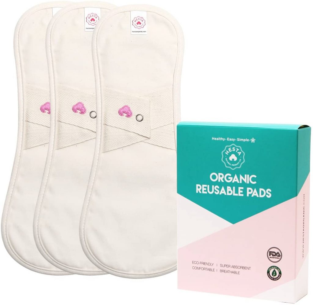 Hesta Organic Cotton Reusable Cloth Menstrual Pads