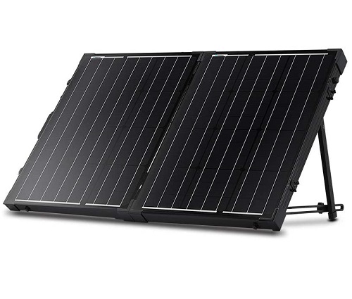 Renogy 100 Watt 12 Volt Monocrystalline Off Grid Portable Foldable 2Pcs 50W Solar Panel Suitcase Built in Kickstand with Waterproof 20A Charger Controller